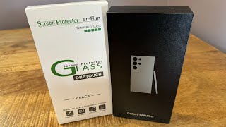 amFilm One Touch Tempered Glass Screen Protector for the Samsung Galaxy S24 Ultra Install and Review