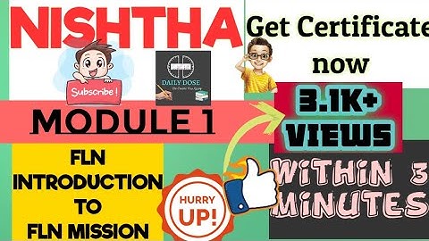 NISHTHA 3.0 FLN INTRODUCTION TO FLN MISSION// Answers