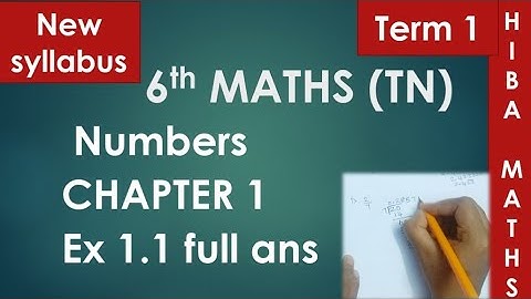 6th maths term 1 chapter 1 exercise 1.1 new book tn samacheer hiba maths
