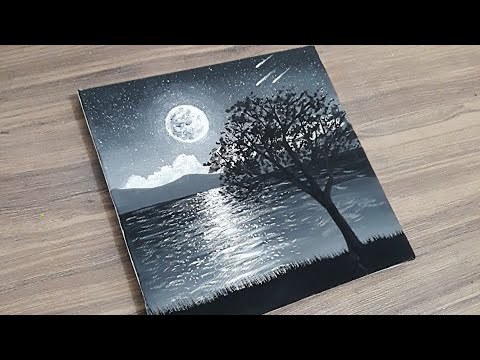 Paisagem para principiantes, feita somente com tinta preta e branca