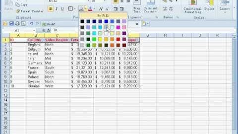 Apply a format to a worksheet in Kingsoft Spreadsheets 2012