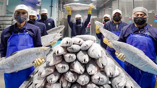 Frozen Salmon Cutting Processing Plant &amp; Salmon Steak Recipe / 鮭魚加工廠, 鮭魚料理 - Taiwanese Food Factory