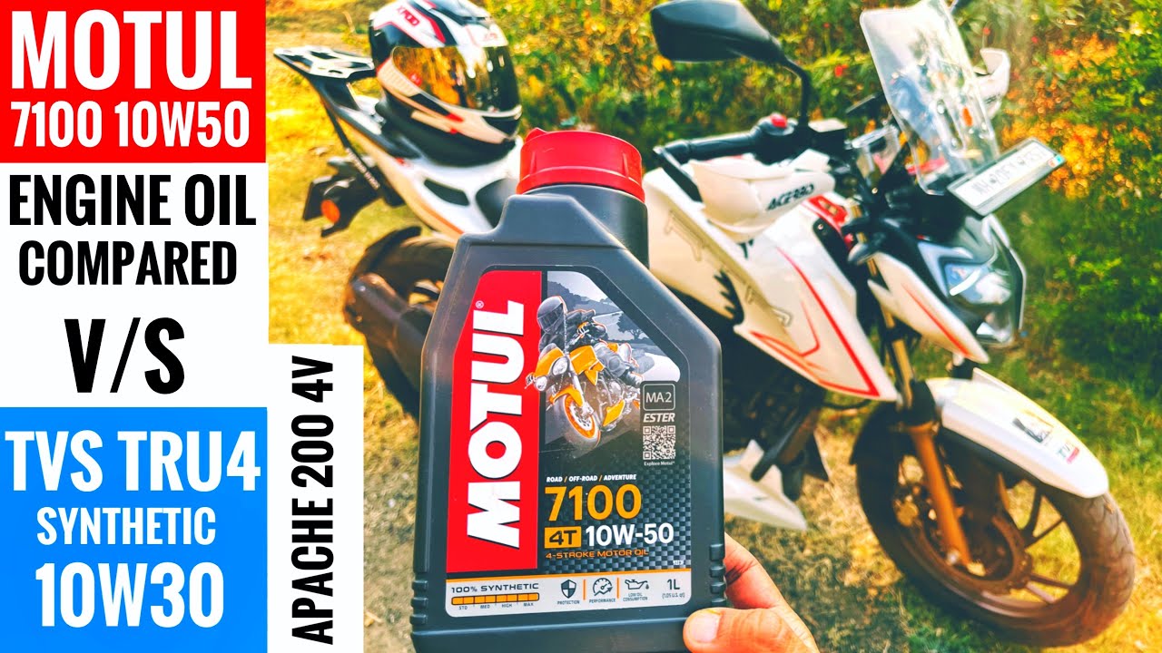 MOTUL 10W50 Engine Oil For Apache 200 4V, Motul 7100 Vs TVS Tru4 Synthetic  Oil