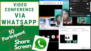 Video Conference Menggunakan WhatsApp || 50 Peserta || Bisa Share Screen