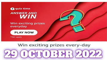 Amazon Funzone Quiz Answers Today |29 October 2022 | Daily Quiz Time