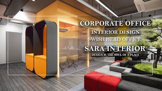 Corporate office interior design swish head office Dhaka 3d animation | Color full office interior