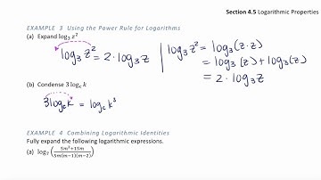 §4.5 Logarithmic Properties