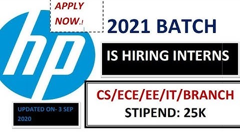 HP is hiring 2021 Batch Freshers for R&D Intern at 25000 Stipend | Apply Immediately | Edutopia..
