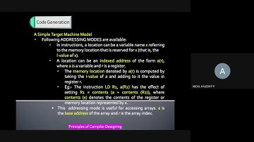 Principles of Compilers (Code Generation) - The Target Language