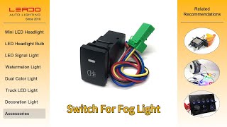 OEM Quality Car Push Button Green Fog Light Switch Car Accessories Fog Lamp Switch Connecting Wire