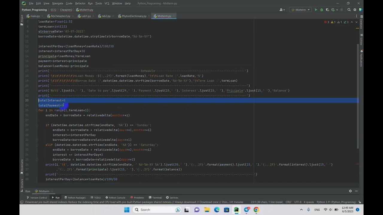 Midterm_Python | Loan Money | Sum Mengheng SS12 - YouTube