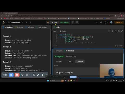 151 Reverse Words in a String  LeetCode |  Medium | Java coding | interview question