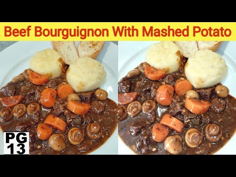 Masakan Bunda RESEP BEEF BOURGUIGNON WITH MASHED POTATO , masakan sapi khas perancis, tanpa menggunakan red wine. Yang Sehat