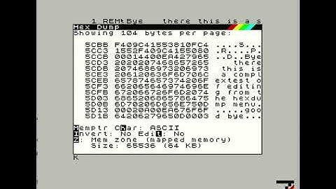 ZEsarUX - Hexdump menu can now edit memory