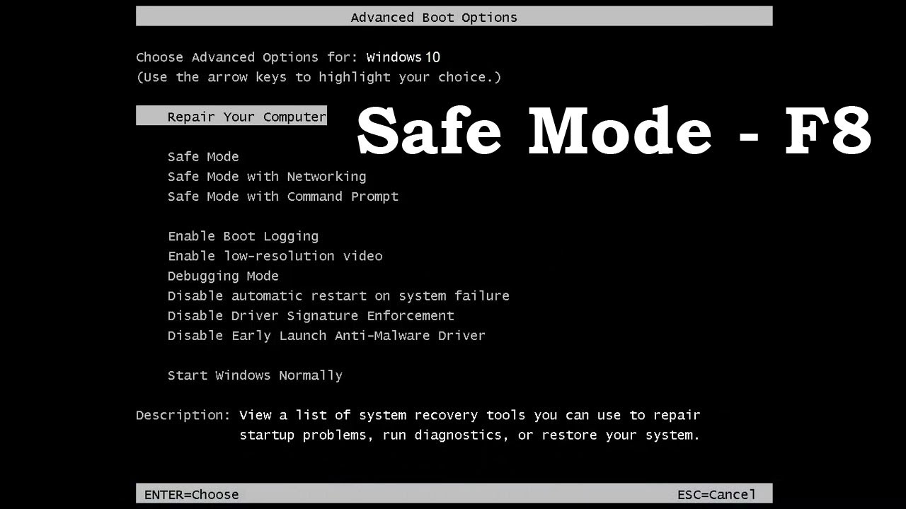 command prompt windows 10 safe mode