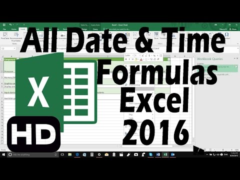 Date and time functions that update and extract your dates excel 2016