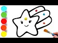 Star meteor drawing painting and coloring for kids toddlers   drawing tips for children