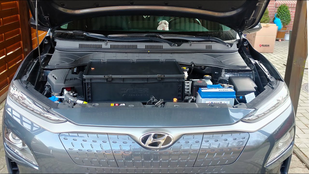 Hyundai Kona Electric: 35l Front Kofferraum (Frunk) mit Licht aus