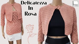 Giacca top down all&#39;uncinetto &quot;PEACH&quot;