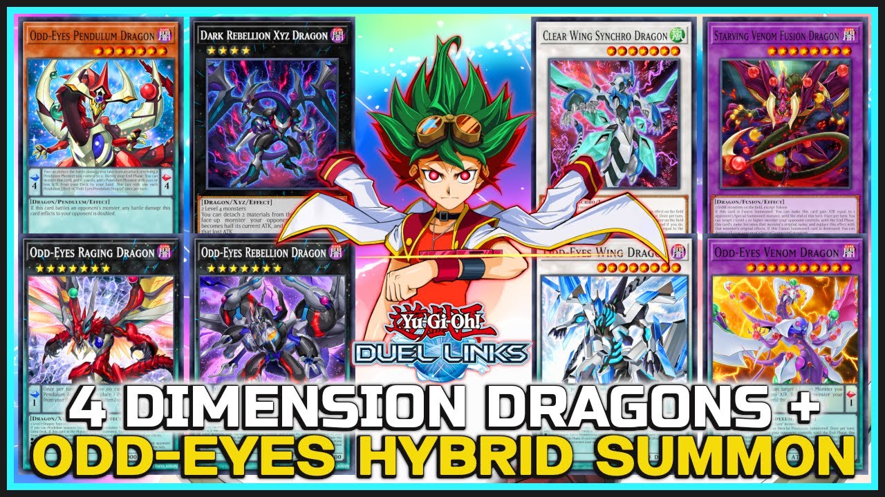 yugioh 4 dimension dragons deck SUMMON 4 DIMENSION DRAGONS + Odd-Eyes HYBRID Combo in DUEL LINKS