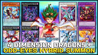 SUMMON 4 DIMENSION DRAGONS + Odd-Eyes HYBRID Combo in DUEL LINKS