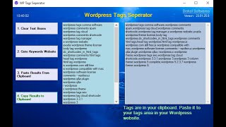 WordPress Tags Comma Seperator Software screenshot 2