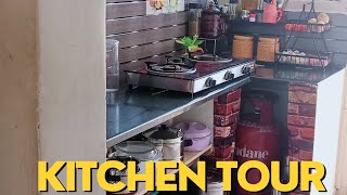 Minimalistic simple and small non modular kitchen tour. Countertop cleaning and organization #vlog