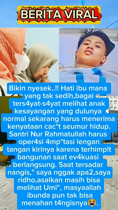 Ya Allah nak,seketika sedih mu aku bisa merasakan😭,tapi kau berusaha tegar.. #beritaviral