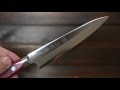 高村刃物　ペティナイフ １３０ｍｍ　高級ステンレス　Ｒ２粉末ハイス鋼 赤合板柄 ~Takamura Hamono Petty knife(130mm) R2 western Red handle~