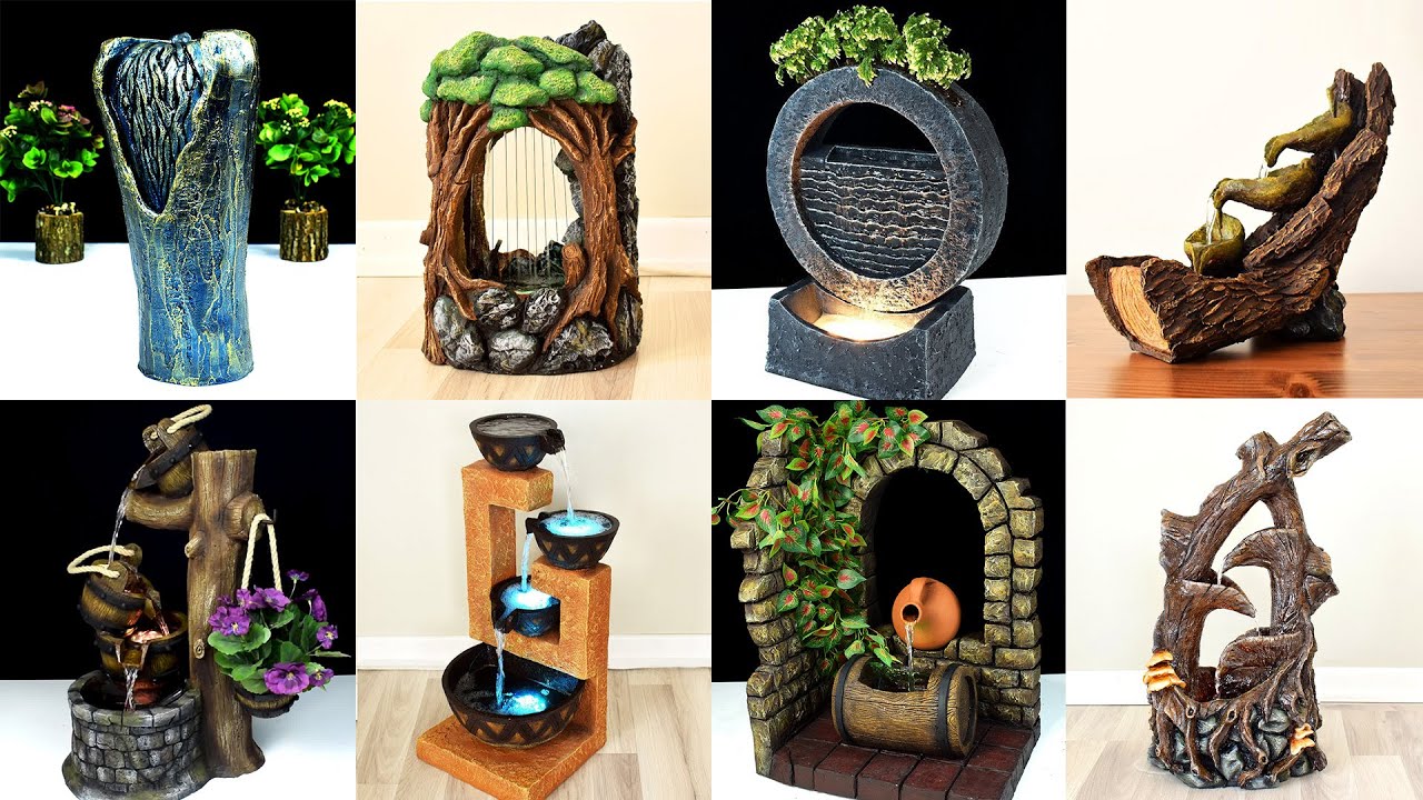 ТОП-15 ЛУЧШИХ бетонных фонтанов-водопадов ⛲ Подборка поделок из цемента