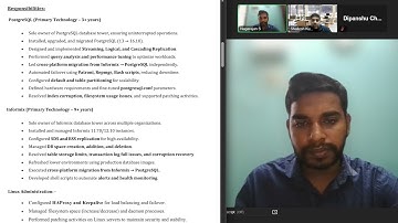 Postgresql dba 4 years experience #live #interview #rdbms #database #technology 