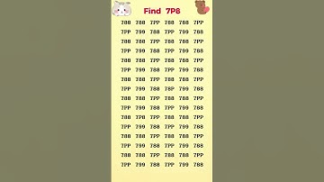 Find 7P8 -  Test your high visual skills by finding the hidden number 7P8 in 6 secs #trendingshorts