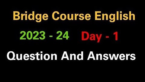 Bridge Course English l Day 1 l Std 8 l FREE ACADEMY l Questions and Answers l