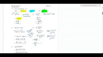 MAT 2410 / 201 Calculus I Section 2.3 Limit Laws