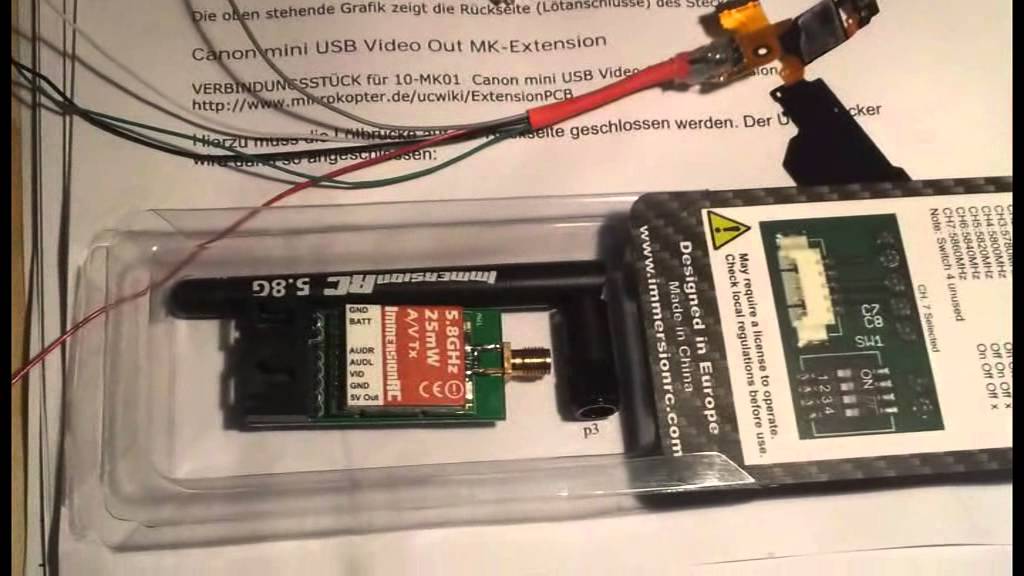 Canon Ixus 220 HS/ CHDK/ FPV Immersionrc 5.8 Ghz