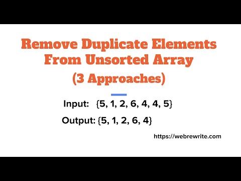 unsorted array duplicate elements remove