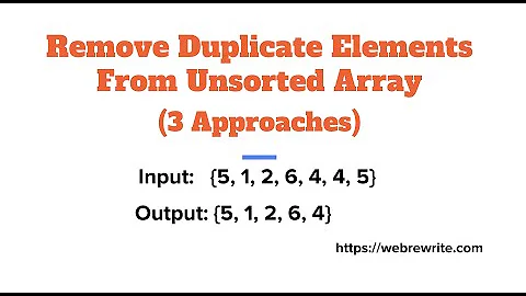 How are duplicates removed from a given array in C?