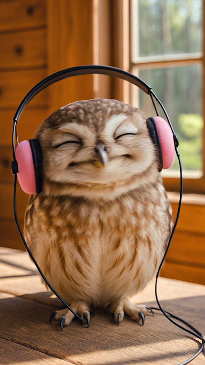 Chillwave Owl with headphones
