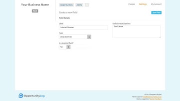 Opportunity Log - Custom Fields