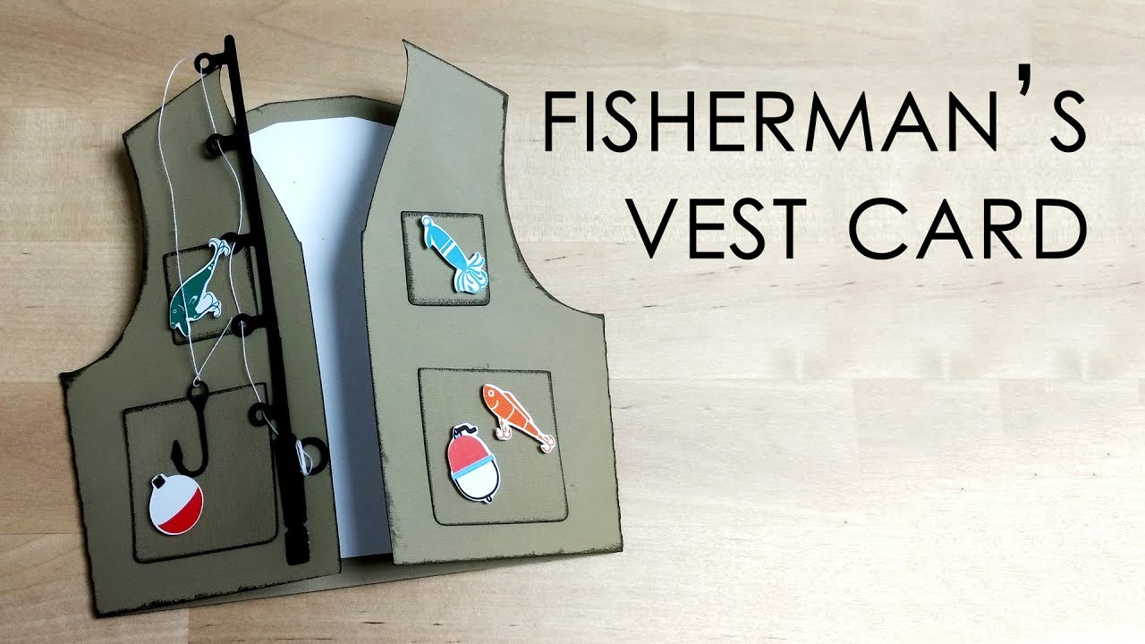 Download Tutorial + Template Fishing Vest Card - YouTube