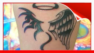 250  Best Angel Devil Tattoo Designs (2020) Demon Vs God Ideas !