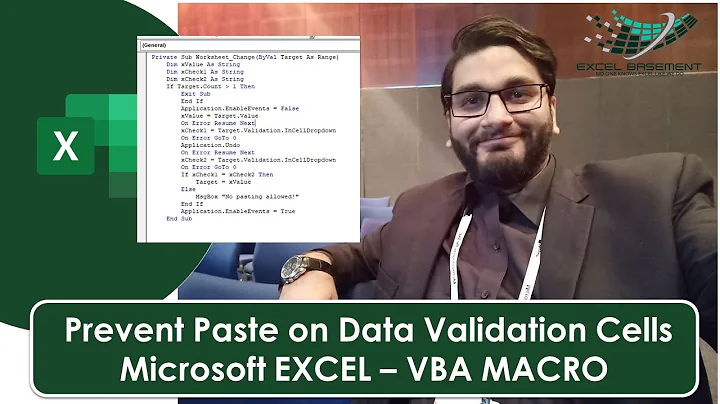 How to Prevent Paste on Data Validation cell in Microsoft Excel? Solved via VBA MACRO