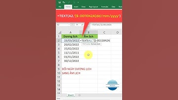 Cách chuyển từ ngày tháng dương lịch sang âm lịch nhanh chóng trong Excel #Shorts