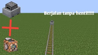 cara membuat minecart with furnace berjalan tanpa henti di minecraft