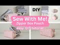 How to sew zipper box pouch i easy sewing for beginners i small organizer i diy