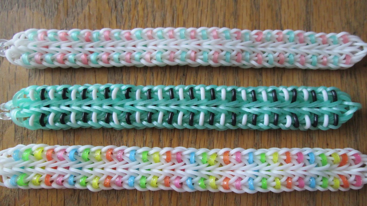 Hook Only- Spots N' Stripes Bracelet (Original Design)  Rainbow loom  designs, Rainbow loom charms, Rainbow loom bracelets