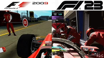 F1 Game Comparison (2009-2023 PIT Stop Gameplay Comparison)