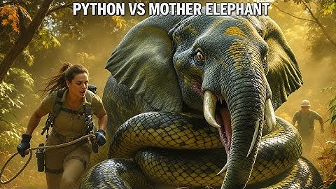 Brave rescuers risk their lives to save a mother elephant from a massive python attack 🐍
