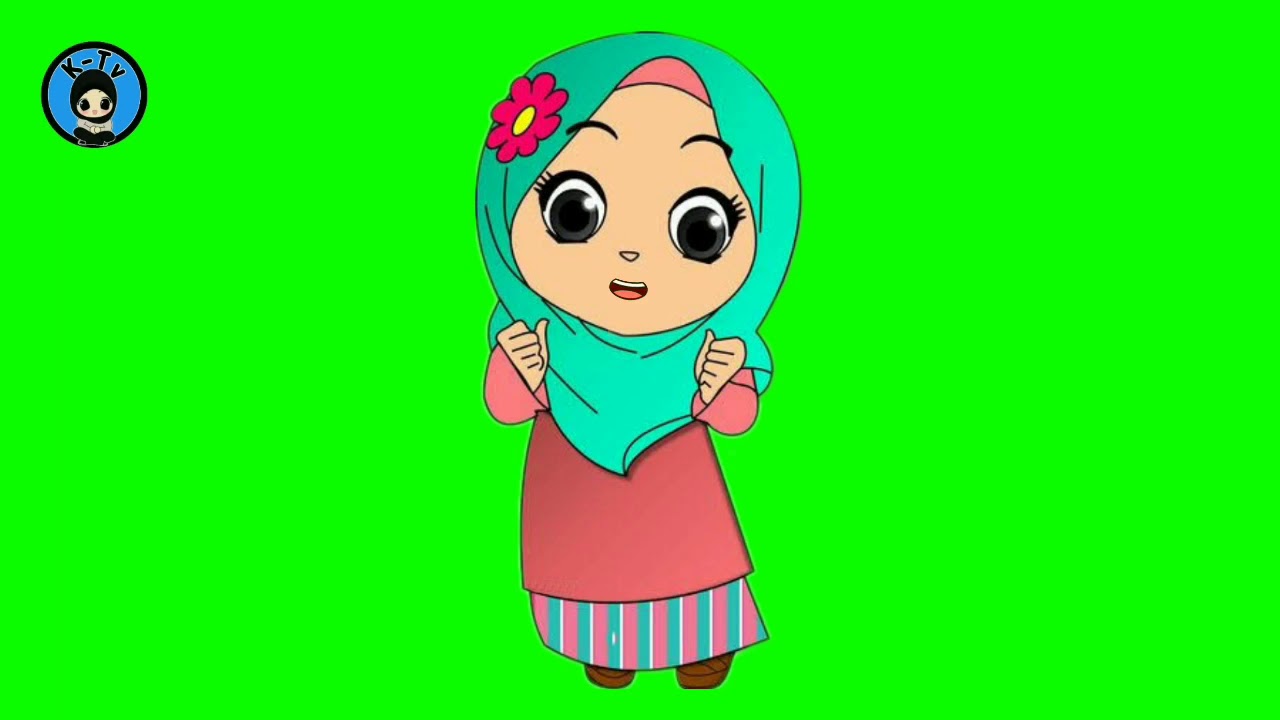  GREEN  SCREEN  ANIMASI  KARTUN MUSLIMAH  ANIMASI  MULUT 