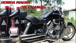 2002 HONDA MAGNA 750cc OIL CHANGE (SUPER EASY)